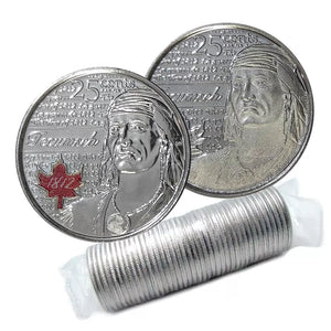 2012 25-CENT TECUMSEH ORIGINAL ROLL (COLOURED/NON-COLOURED)