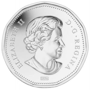 2011 $1 THE LOONIE TURNS 25 SPECIAL EDITION SILVER PLATED DOUBLE-DATED LOONIE