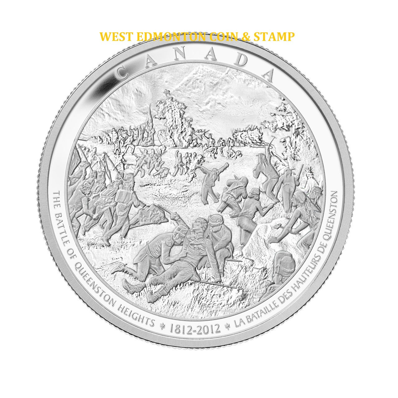 E-TRANSFER ONLY - 2012 $250 1-KILO HE WAR OF 1812 THE BATTLE OF QUEENSTON HEIGHTS FINE SILVER COIN