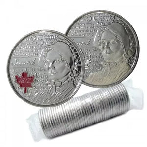 2013 25-CENT HEROES OF 1812: LAURA SECORD ORIGINAL ROLL (COLOURED/NON-COLOURED)