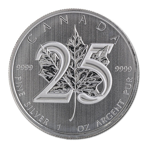 E-TRANSFER ONLY - 1oz. 2013 CANADIAN 25TH ANNIVERSARY SILVER MAPLE LEAF COIN