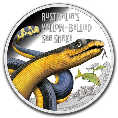 2012 1oz $1 AUSTRALIA'S YELLOW-BELLIED SEA SNAKE COIN