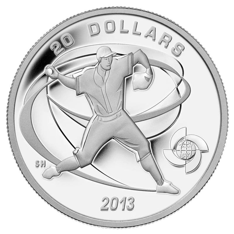 2013 1oz $20 WORLD BASEBALL CLASSIC TOURNAMENT - PITCHER FINE SILVER COIN