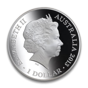 2013 1oz $1 KANGAROO IN OUTBACK SILVER PROOF COIN (F15 PRIVY MARK)
