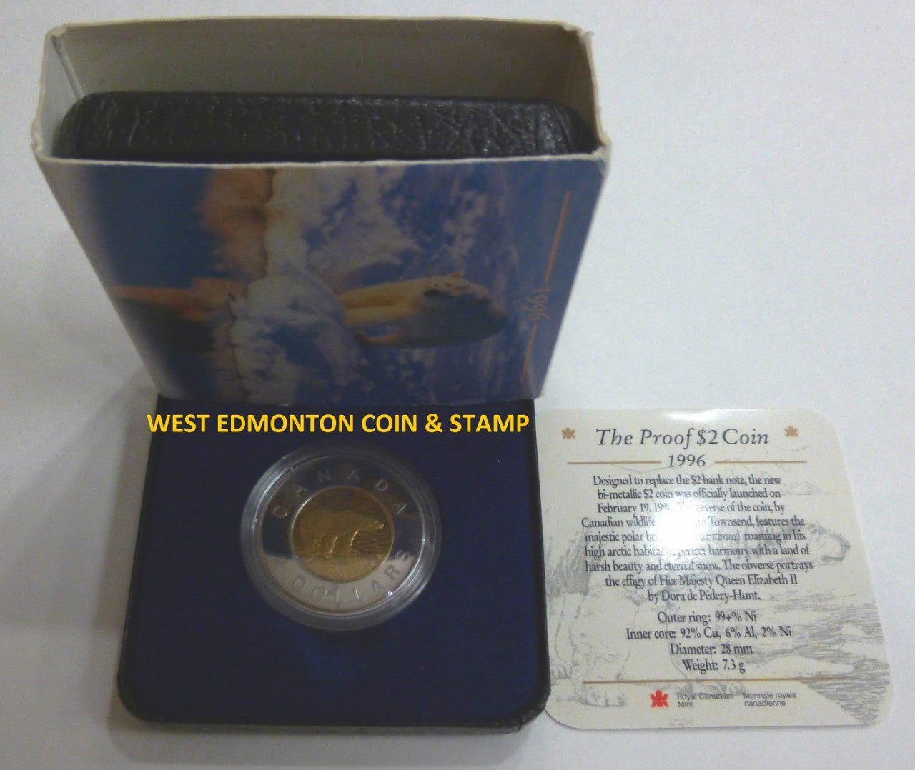 1996 $2 PROOF POLAR BEAR COIN