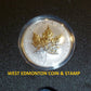 1998 RCMP PRIVY MARK 1OZ. SILVER MAPLE LEAF - COMES IN COMMEMORATIVE BLUE FOLDER WITH WRITE UP