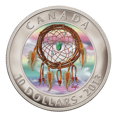 2013 1/2oz $10 DREAMCATCHER FINE SILVER HOLOGRAM COIN (NO OUTER SLEEVE)