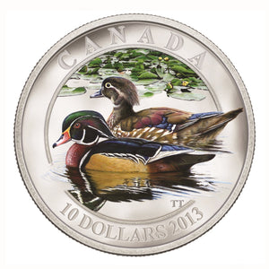 2013 1/2oz $10 DUCKS OF CANADA - WOOD DUCK - FINE SILVER COIN