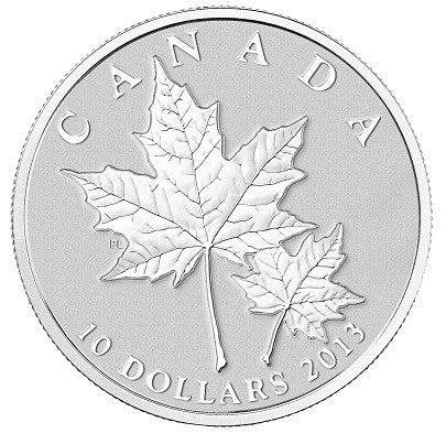 2013 1/2oz $10 - MAPLE LEAF - FINE SILVER COIN