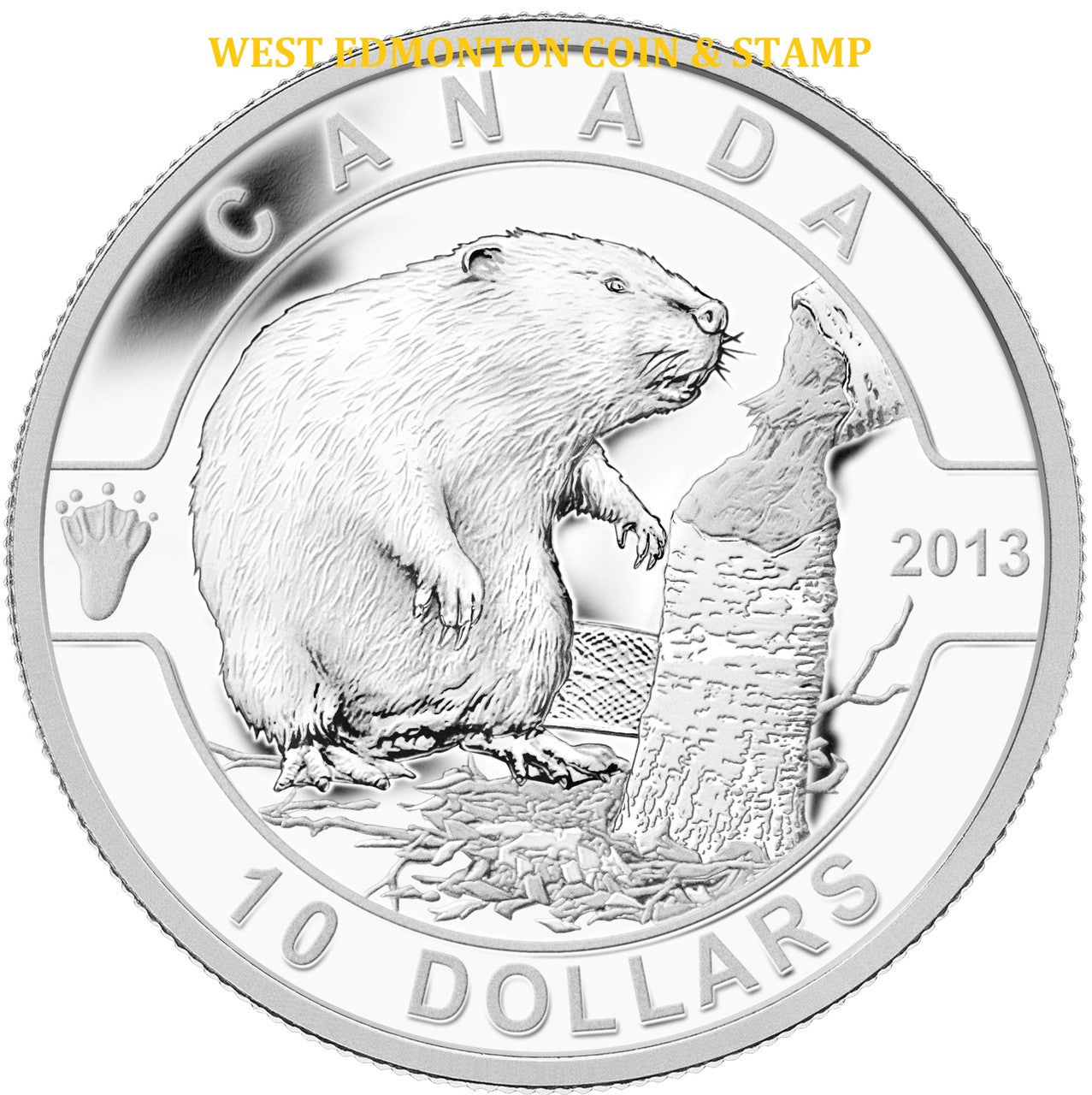 2013 1/2oz $10 O CANADA SERIES - THE BEAVER FINE SILVER COIN