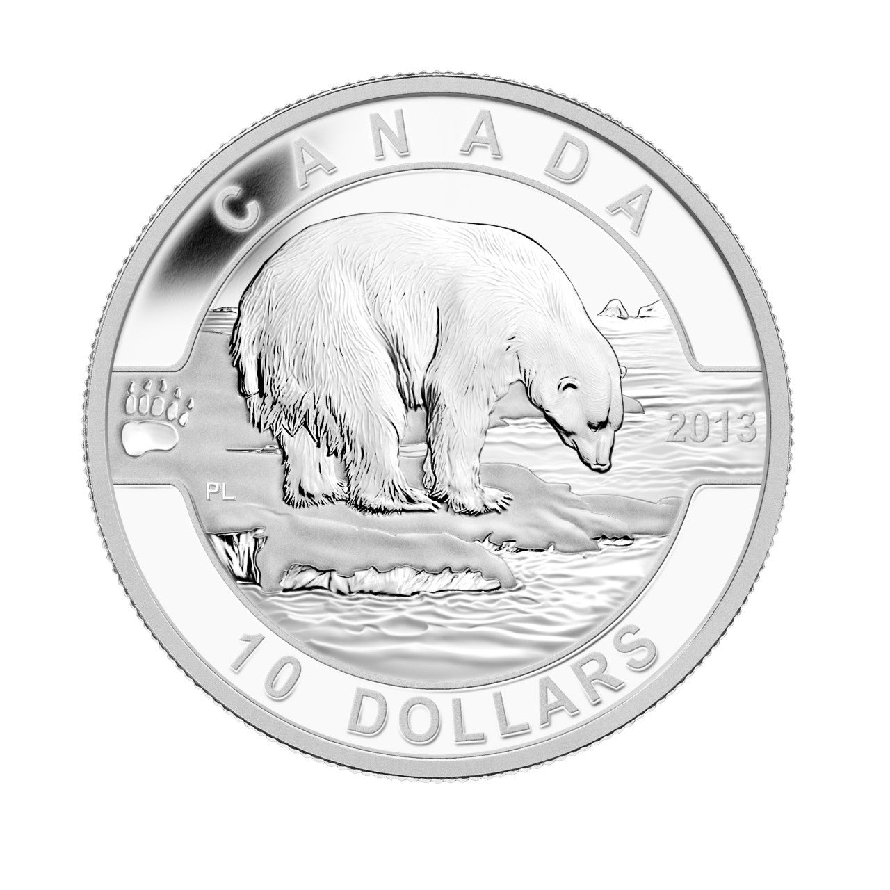 2013 1/2oz $10 FINE SILVER COIN O CANADA SERIES - THE POLAR BEAR - FINE SILVER COIN