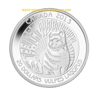 2013 $20 ARCTIC FOX - UNTAMED WILDERNESS FINE SILVER COIN