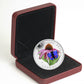 2013 1oz $20 - PURPLE CONEFLOWER AND VENETIAN GLASS EASTERN TAILED BLUE BUTTERFLY - FINE SILVER COIN