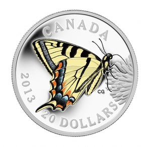 2013 $20 - BUTTERFLIES OF CANADA: CANADIAN TIGER SWALLOWTAIL - FINE SILVER COIN