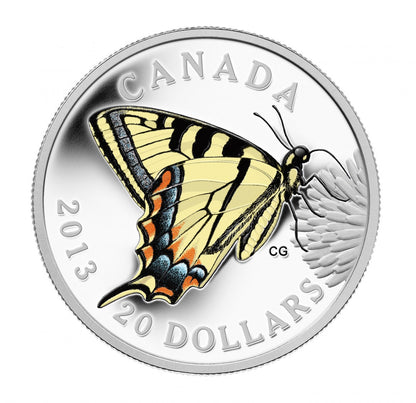 2013 $20 - BUTTERFLIES OF CANADA: CANADIAN TIGER SWALLOWTAIL - FINE SILVER COIN