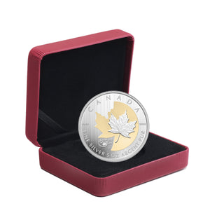 2013 5oz $50 25TH ANNIVERSARY OF THE SILVER MAPLE LEAF FINE SILVER COIN