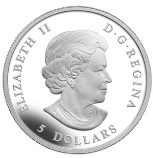 2013 1oz $5 25TH ANNIVERSARY OF THE SILVER MAPLE LEAF FINE SILVER HIGH RELIEF PIEDFORT