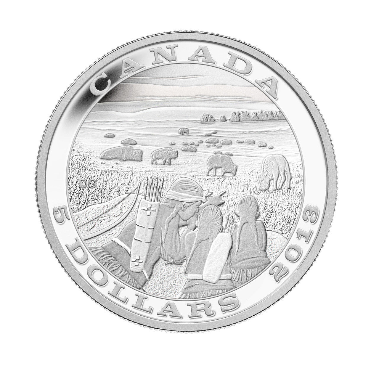 2013 $5 TRADITION OF HUNTING - BISON - FINE SILVER COIN