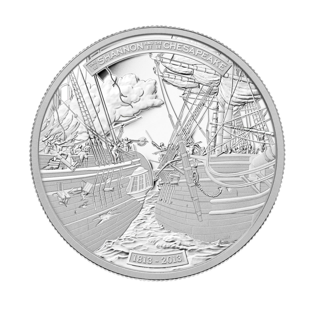 2013 5oz $50 - HMS SHANNON & USS CHESAPEAKE - FINE SILVER COIN