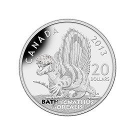 2013 1oz $20 - DINOSAURS OF CANADA: BATHYGNATHUS BOREALIS - FINE SILVER COIN