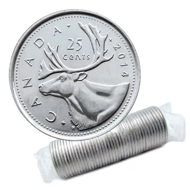 2014 25-CENT CARIBOU ORIGINAL ROLL
