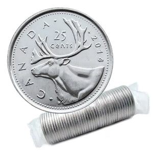 2014 25-CENT CARIBOU ORIGINAL ROLL