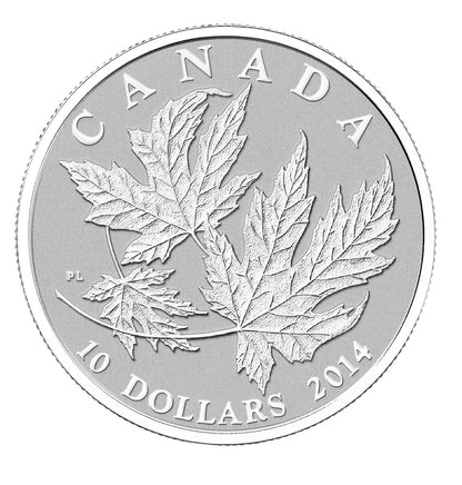2014 1/2oz $10 SILVER MAPLE LEAF - FINE SILVER COIN