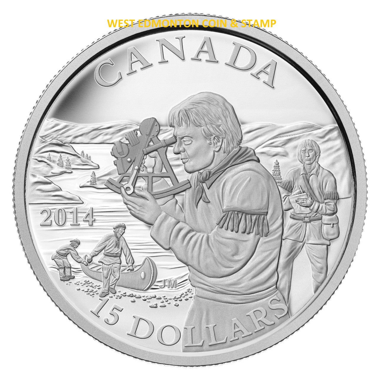 2014 $15 EXPLORING CANADA: THE PIONEERING MAPMAKERS FINE SILVER COIN