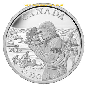 2014 $15 EXPLORING CANADA: THE PIONEERING MAPMAKERS FINE SILVER COIN
