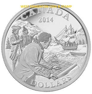 2014 $15 EXPLORING CANADA: THE WEST COAST EXPLORATION FINE SILVER COIN
