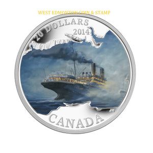 2014 1oz $20 LOST SHIPS IN CANADIAN WATERS: R.M.S. EMPRESS OF IRELAND FINE SILVER COIN