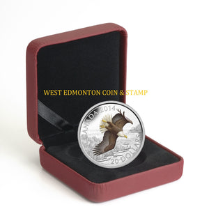 2014 1oz $20 SOARING BALD EAGLE FINE SILVER COIN