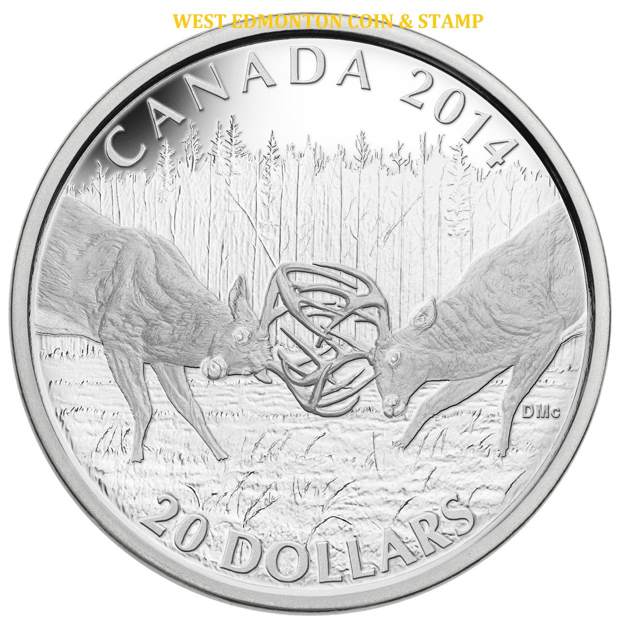 2014 1oz $20 THE WHITE-TAILED DEER - A CHALLENGE FINE SILVER COIN