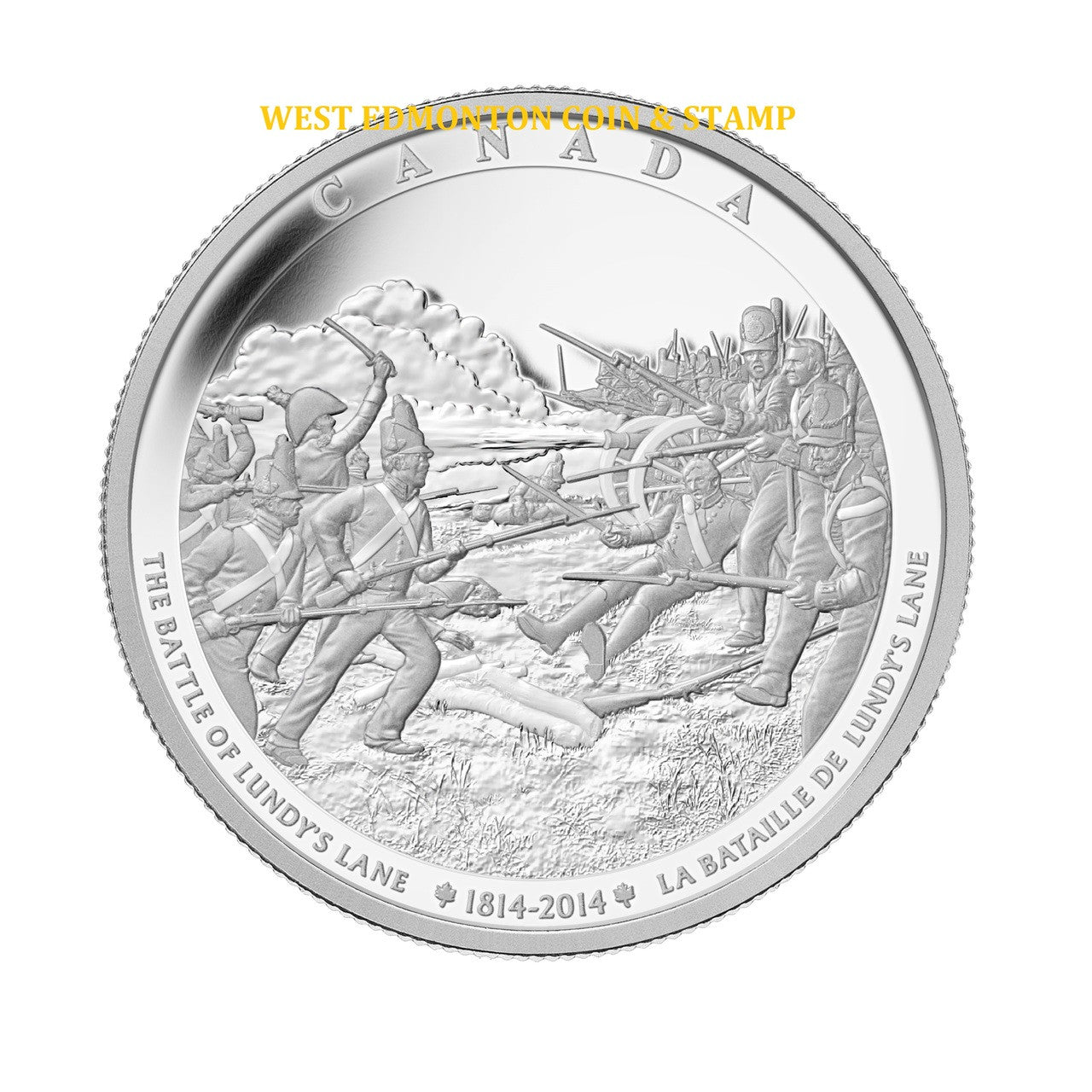 E-TRANSFER ONLY - 2014 $250 1-KILO: BATTLE OF LUNDY'S LANE FINE SILVER COIN