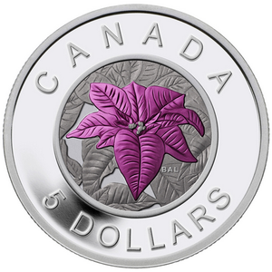 2014 1/4oz $5 FLOWERS IN CANADA: POINSETTIA FINE SILVER COIN