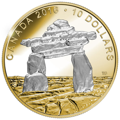 2016 1/2oz $10 ICONIC CANADA - INUKSHUK FINE SILVER COIN