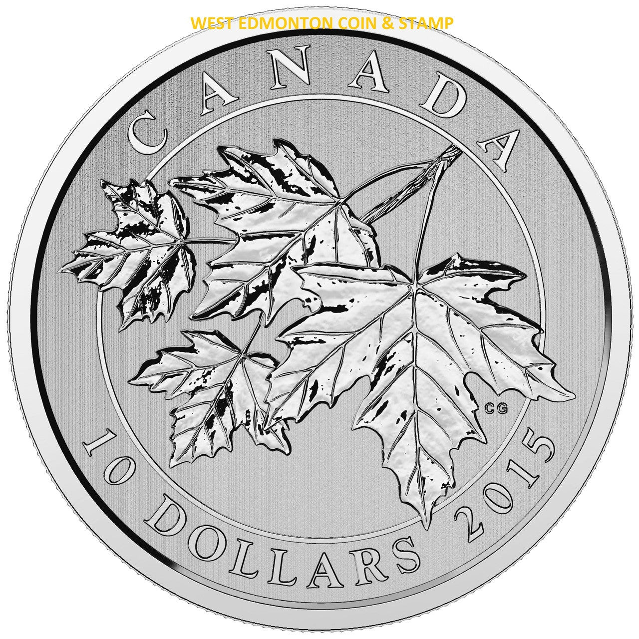 2015 1/2oz $10 MAPLE LEAF FINE SILVER COIN