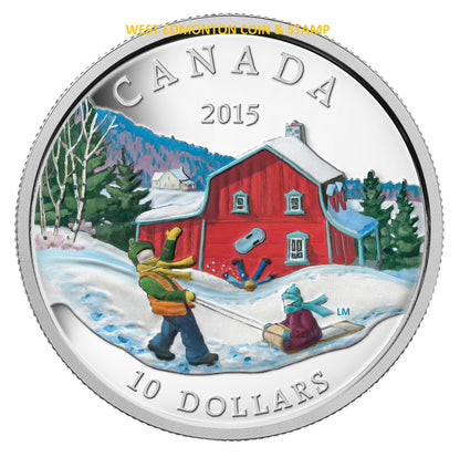 2015 1/2oz $10 WINTER SCENE FINE SILVER COIN