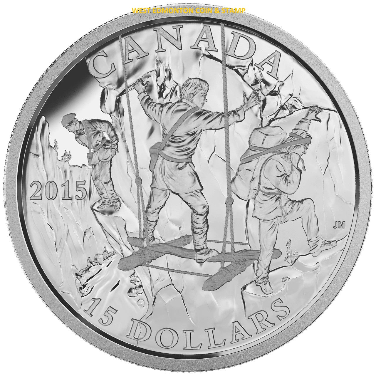 2015 $15 EXPLORING CANADA - THE WILD RIVERS EXPLORATION FINE SILVER COIN