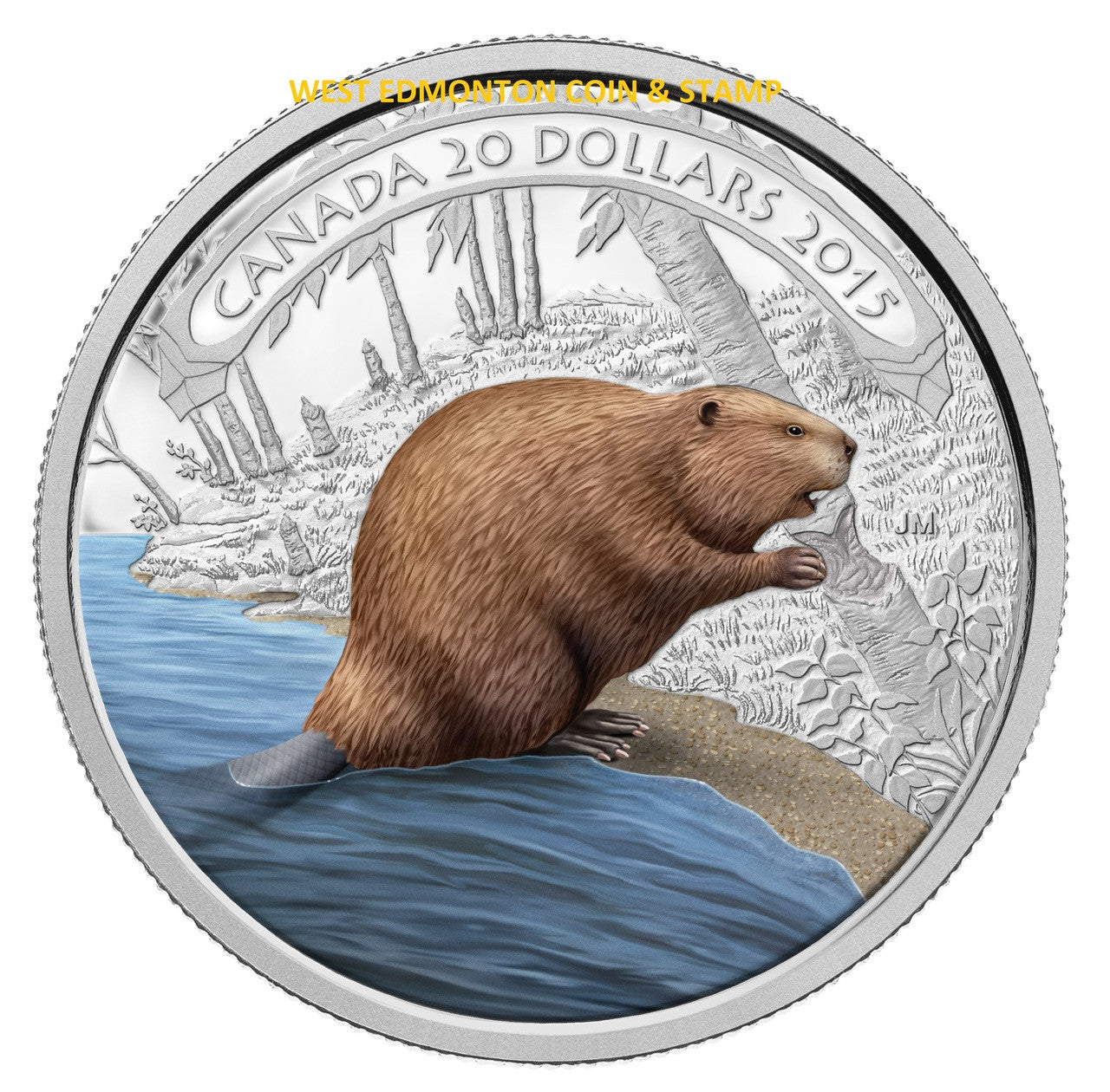 2015 1oz $20 BEAVER AT WORK FINE SILVER COIN