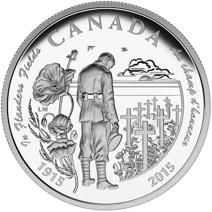 2015 1oz $20 100TH ANNIVERSARY OF IN FLANDERS FIELDS FINE SILVER COIN