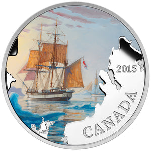 SALE - 2015 1oz $20 LOST SHIPS IN CANADIAN WATERS: FRANKLINâ€™S LOST EXPEDITION FINE SILVER COIN (NO SLEEVE)