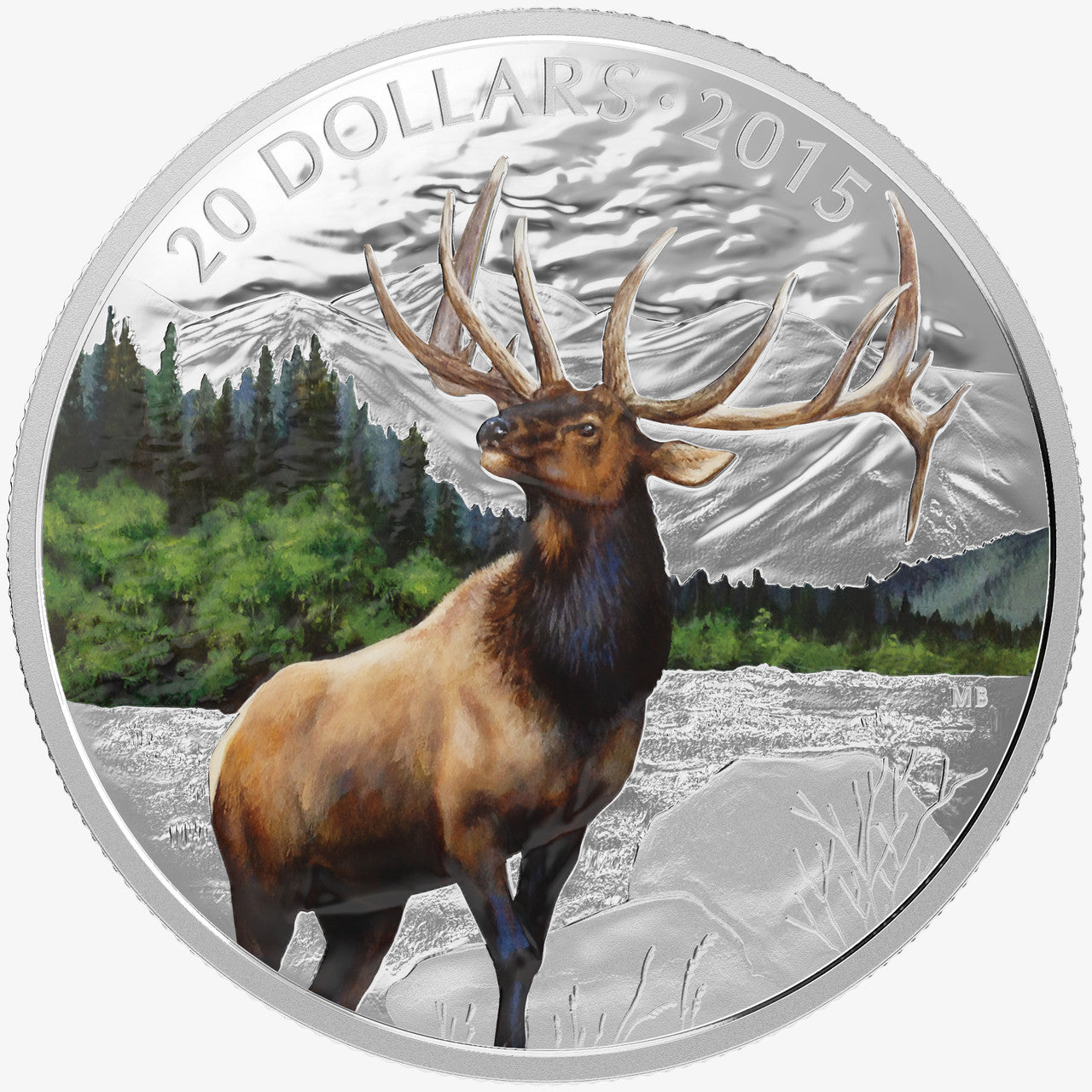 2015 1oz $20 MAJESTIC ANIMALS - ELK FINE SILVER COIN