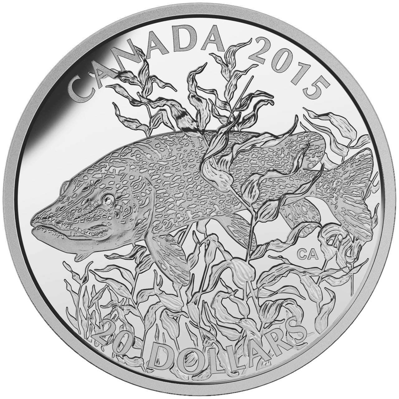 2015 1oz $20 AMERICAN SPORTFISH: NORTHERN PIKE FINE SILVER COIN