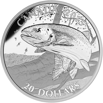 2015 1oz $20 NORTH AMERICAN SPORTFISH: RAINBOW TROUT FINE SILVER COIN