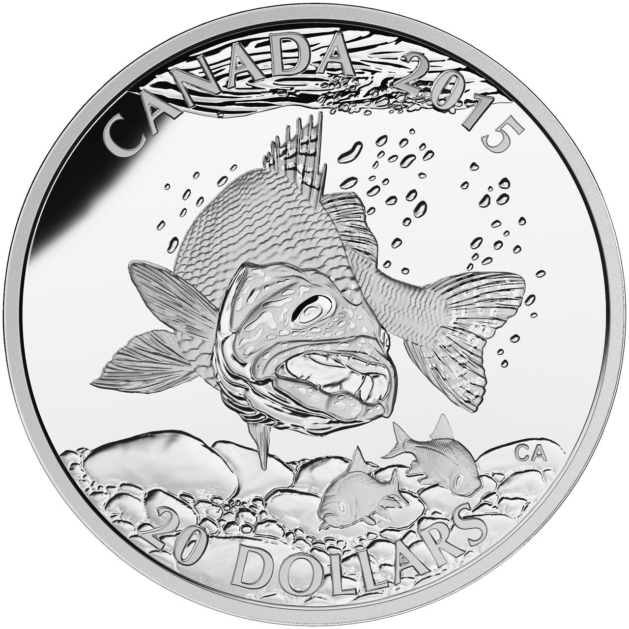 2015 1oz $20 AMERICAN SPORTFISH: WALLEYE FINE SILVER COIN