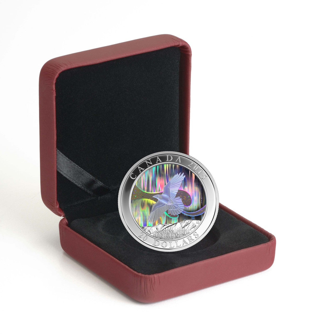 2015 1oz $20 A STORY OF THE NORTHERN LIGHTS: THE RAVEN FINE SILVER HOL