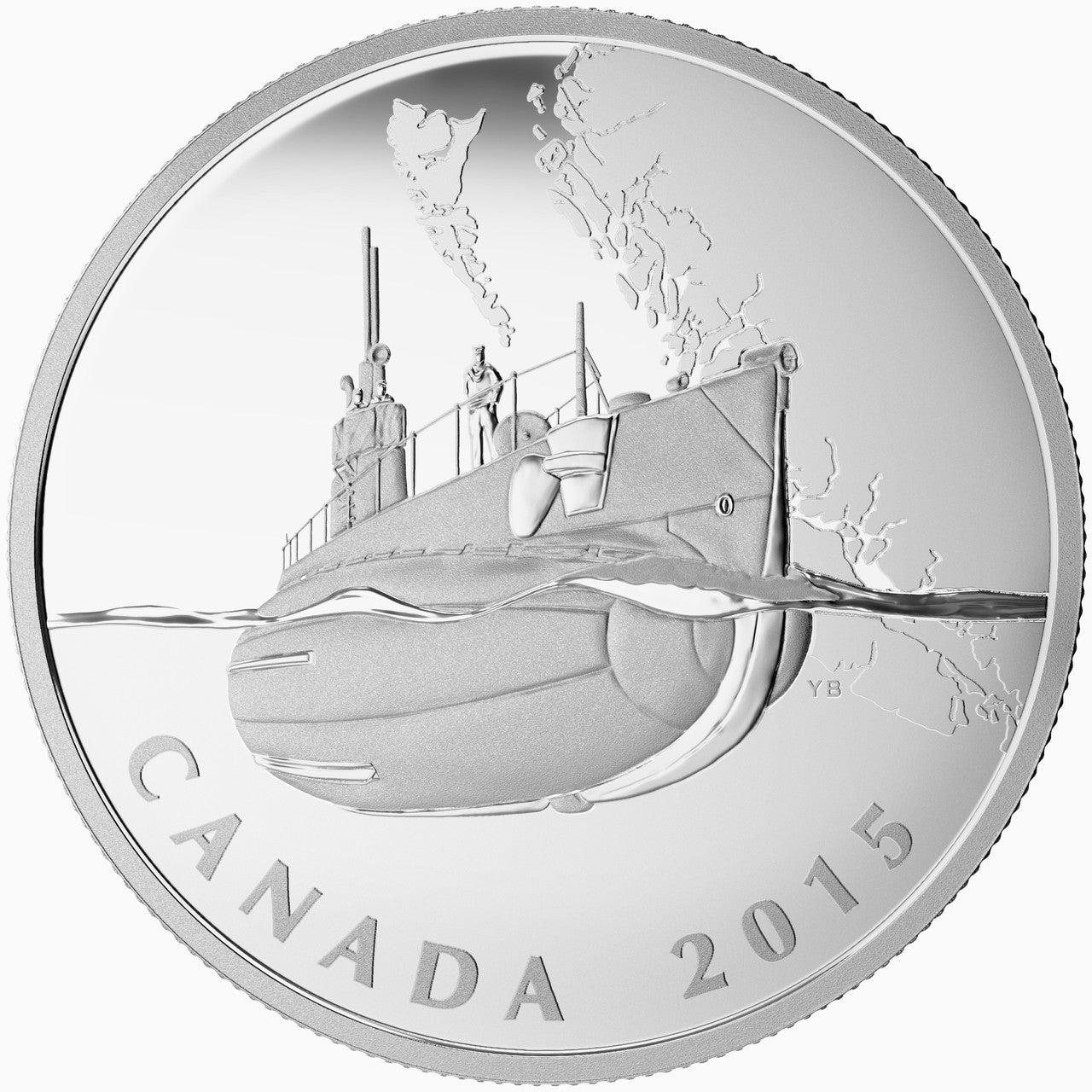 2015 1oz $20 THE CANADIAN HOME FRONT - CANADA'S FIRST SUBMARINES DURING THE FIRST WORLD WAR FINE SILVER COIN