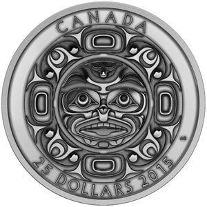 2015 $25 SINGING MOON MASK FINE SILVER 3-COIN SET (2.95oz)