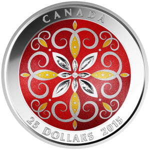 2015 $25 CHRISTMAS ORNAMENT FINE SILVER COIN